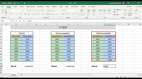 microsoft t test results